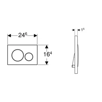 Poga iebūvējamam rāmim Geberit Sigma20 Melna/Hromēta 115.882.14.1