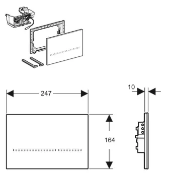 Poga iebūvējamam rāmim Geberit Sigma80 Elektroniska 116.090.SG.6