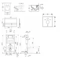 Tualetes poda komplekts Kielle Genesis rāmis ar Villeroy & Boch Architectura podu, SoftClose vāku, ar Melnu Gemini II pogu 11AK5103