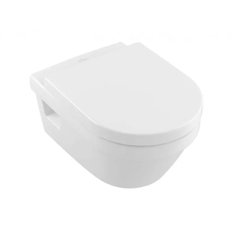 Tualetes poda komplekts Kielle Genesis rāmis ar Villeroy & Boch Architectura podu, SoftClose vāku, ar Melnu Gemini IIIL pogu 11AK5102