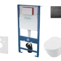 Tualetes poda komplekts Kielle Genesis rāmis ar Villeroy & Boch Architectura podu, SoftClose vāku, ar Melnu Gemini IIIL pogu 11AK5102