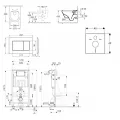 Tualetes poda komplekts Kielle Genesis rāmis ar Villeroy & Boch Architectura podu, SoftClose vāku, ar Melnu Gemini IIIL pogu 11AK5102