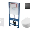 Tualetes poda komplekts Kielle Genesis rāmis ar Villeroy & Boch Subway podu, SoftClose vāku, ar Melnu Gemini IIIL pogu 11AK5104
