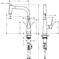 Virtuves maisītājs Hansgrohe Metris M71 izvelkams Hromēts 14834000