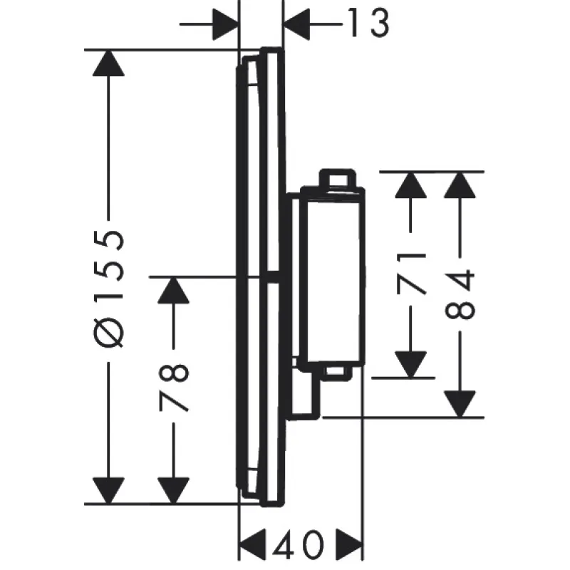 Dušas maisītājs Hansgrohe ShowerSelect Comfort S  iebūvējams ar termostatu Hromēts 15553000