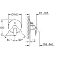 Vannas / Dušas maisītājs Grohe Eurosmart iebūvējams StarLight® apdare, Hromēts 19450002