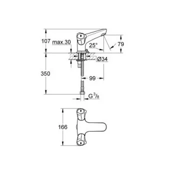 Vannas istabas Izlietnes maisītājs Grohe Costa L, hromēts 21100001
