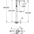 Vannas / Dušas maisītājs Grohe Eurocube uz grīdas, StarLight® apdare, Hromēts 23672001