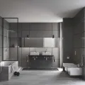 Vannas / Dušas maisītājs Grohe Eurocube uz grīdas, StarLight® apdare, Hromēts 23672001