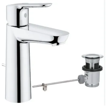 Vannas istabas Izlietnes maisītājs Grohe BauEdge M-Size  ar poop up vārstu, hromēts 23758000