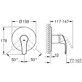 Dušas maisītājs Grohe Eurosmart iebūvējams, hromēts  24042002