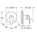 Dušas maisītājs Grohe Eurosmart iebūvējams, hromēts  24042003