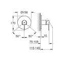 Vannas / Dušas maisītājs Grohe Plus iebūvējams, brushed Hard Graphite  24059AL3