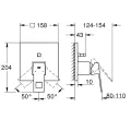 Vannas / Dušas maisītājs Grohe Eurocube iebūvējams, brushed Hard Graphite  24062AL0