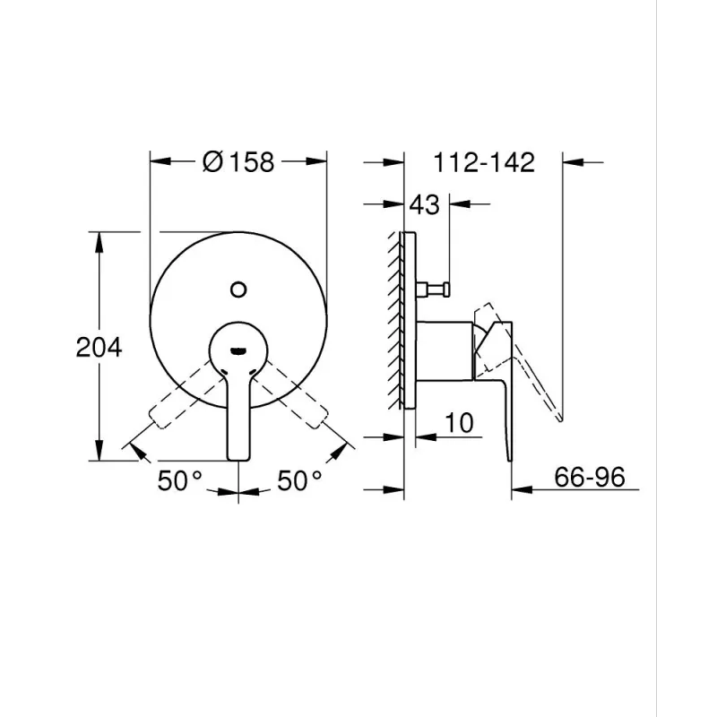 Vannas / Dušas maisītājs Grohe Lineare iebūvējams 2 izvadi, brushed Hard Graphite  24064AL1