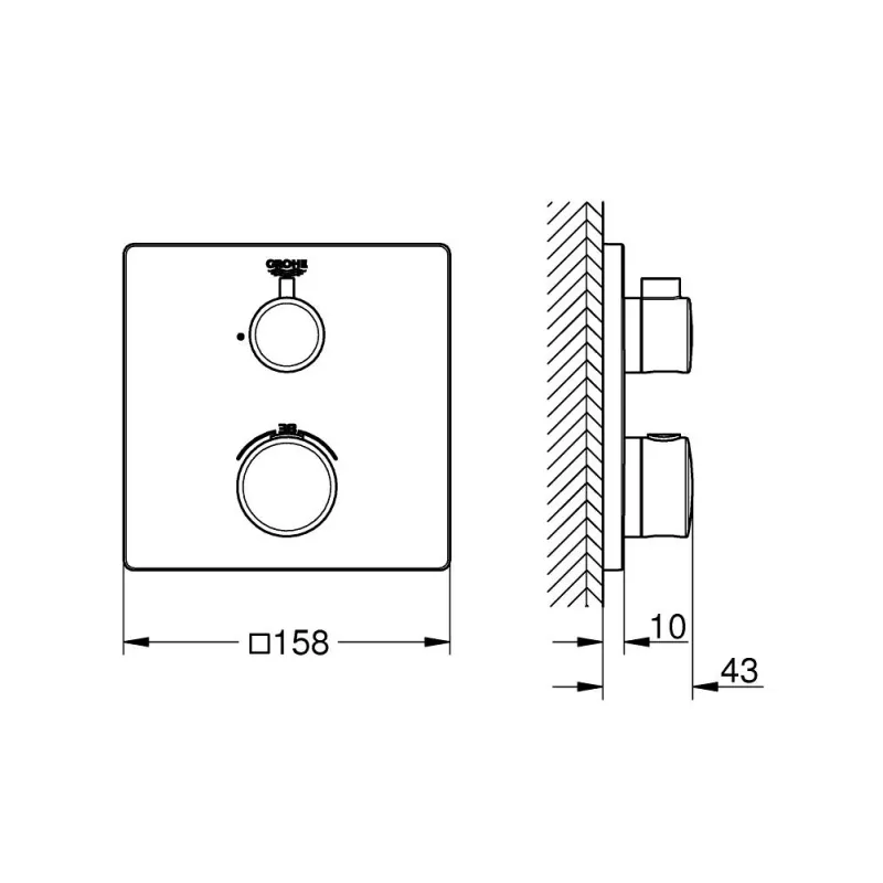 Vannas / Dušas maisītājs Grohe Grohtherm iebūvējams, hromēts  24078000