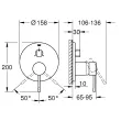 Vannas / Dušas maisītājs Grohe iebūvējams 3 iztekas supersteel  24092DC1
