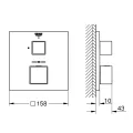 Vannas / Dušas maisītājs Grohe Grohtherm Cube iebūvējams, brushed Hard Graphite  24153AL0