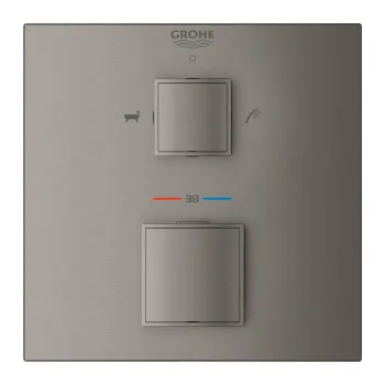 Dušas maisītājs Grohe Grohtherm Cube  iebūvējams ar termostatu, 2 izvadiem, brushed Hard Graphite  24155AL0