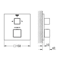Dušas maisītājs Grohe Grohtherm Cube  iebūvējams ar termostatu, 2 izvadiem, brushed Hard Graphite  24155AL0