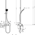 Dušas sistēma Hansgrohe Pulsify S Showerpipe 260 1jet ar termostatu 24230000 hromēts