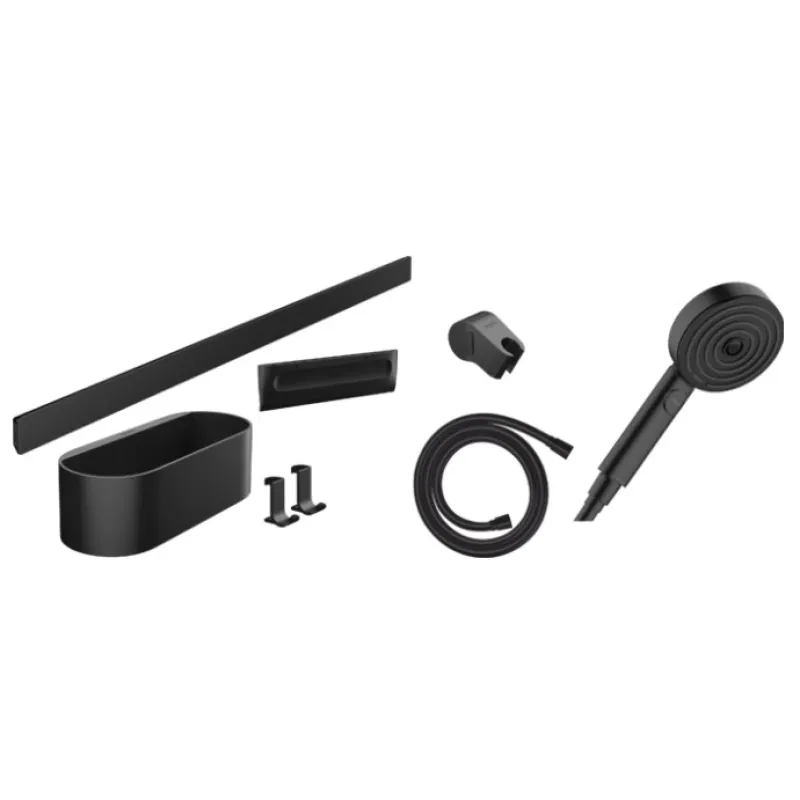 Dušas Komplekts Hansgrohe WallStoris Bundle hand shower 105 3jet Activation EcoSmart 24291670 Melns matēts