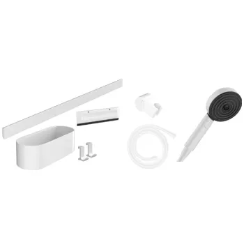 Dušas komplekts Hansgrohe WallStoris Bundle hand shower 105 3jet Activation EcoSmart 24291700 Balts Matēts