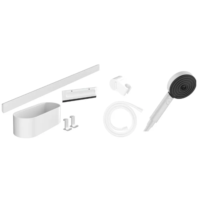 Dušas sistēma Hansgrohe WallStoris Bundle hand shower 105 3jet Activation EcoSmart 24291700 Balts Matēts
