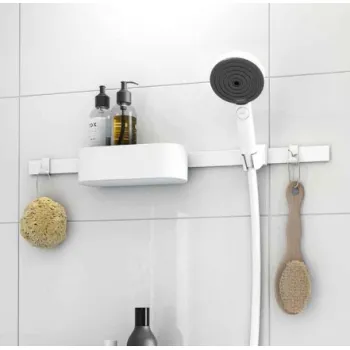Dušas komplekts Hansgrohe WallStoris Bundle hand shower 105 3jet Activation EcoSmart 24291700 Balts Matēts