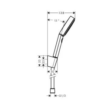 Dušas komplekts Hansgrohe PulsifySelS 3j ar turētāju un dšas vadu 1600mm 24303000 hromēts