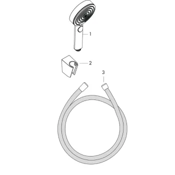 Dušas komplekts Hansgrohe PulsifySelS 3j ar turētāju un dušas vadu 1250mm chr 24302000 Hromēts