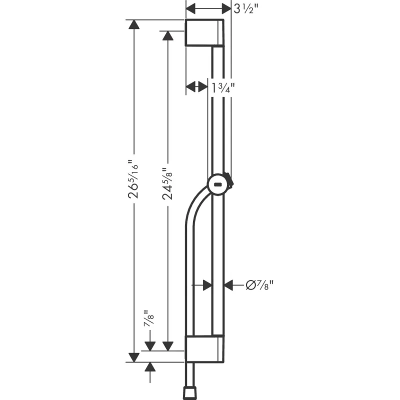 Dušas komplekts Hansgrohe  Unica Pulsify dušas stienis 650mm ar dušas vadu 160cm 24400000 hromēts
