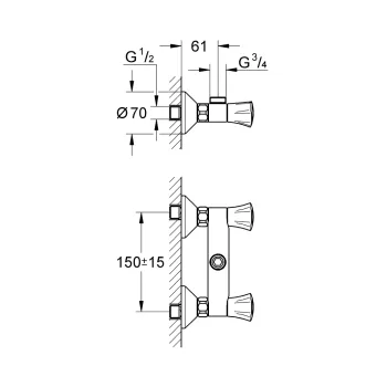 Dušas maisītājs Grohe Costa L, hromēts 26009001 Dušas maisītājs Grohe Costa L, hromēts 26009001