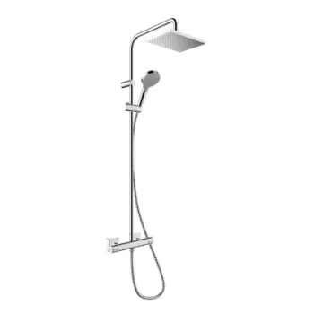 Dušas sistēma Hansgrohe Vernis Shape Showerpipe 230 1jet EcoSmart Ar termostatu Hromēta 26097000