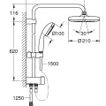 Dušas sistēma Grohe Tempesta System 210 26381001 hromēts 26381001