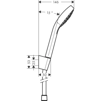 Dušas komplekts Hansgrohe Croma Select E Vario/Porter 1250mm 26425400 Balts / Hroms