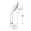 Dušas klausule GROHE Euphoria Massage 110, 3 režīmi StarLight® apdare, Hromēta 27221001