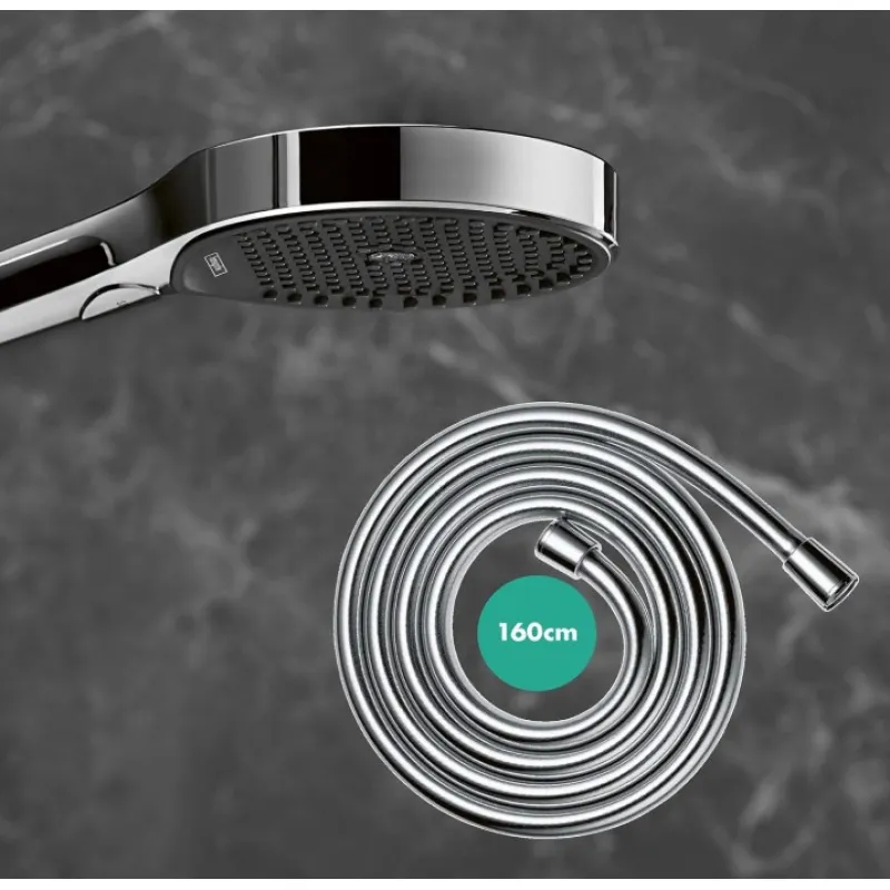 Dušas klausule Hansgrohe Rainfinity 130 3j Porter Set 1600 26851000 hromēta