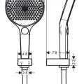 Dušas klausule Hansgrohe Rainfinity 130 3j Porter Set 1600 26851000 hromēta