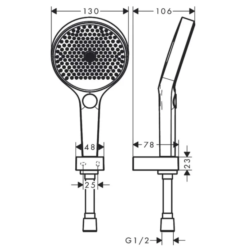 Dušas klausule Hansgrohe Rainfinity 130 3j Porter Set 1600 26851000 hromēta
