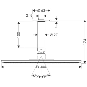 Dušas galva Hansgrohe Raindance Air overhead  300 27494000