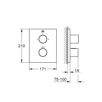 Vannas / Dušas maisītājs Grohe Grohtherm F  iebūvējams, hromēts  27618000