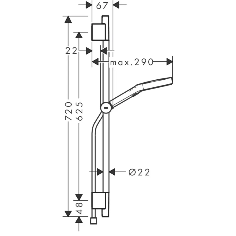 Dušas komplekts Hansgrohe  Rainfinity 130 3j S Puro 650 push 28745000 Hromēta