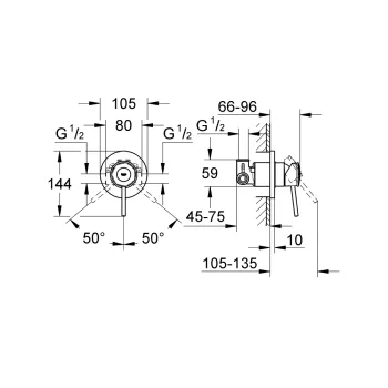 Dušas maisītājs Grohe BauClassic Long-Life StarLight® apdare Hromēts 29048000 Dušas maisītājs Grohe BauClassic Long-Life StarLight® apdare Hromēts 29048000