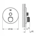Dušas maisītājs GROHE Grohtherm SmartControl ar termostatu Iebūvējams, SmartControl, StarLight Hromēta apdare 29118000