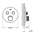 Vannas / Dušas maisītājs Grohe Grohtherm SmartControl iebūvējams 2 izvadi, brushed Hard Graphite  29119AL0