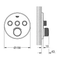 Dušas maisītājs GROHE Grohtherm SmartControl ar termostatu Iebūvējams, SmartControl, Long-Life apdare Hard Graphite 29121A00