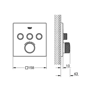 Dušas maisītājs GROHE Grohtherm SmartControl ar termostatu Iebūvējams, SmartControl, Long-Life apdare Warm Sunset 29126DA0
