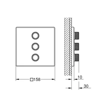 Dušas maisītājs GROHE Grohtherm SmartControl Iebūvējams, SmartControl, Long-Life apdare Hard Graphite 29127A00