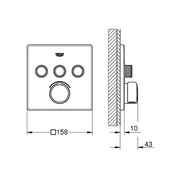 Vannas / Dušas maisītājs Grohe SmartControl iebūvējams 3 izvadi, hromēts  29149000